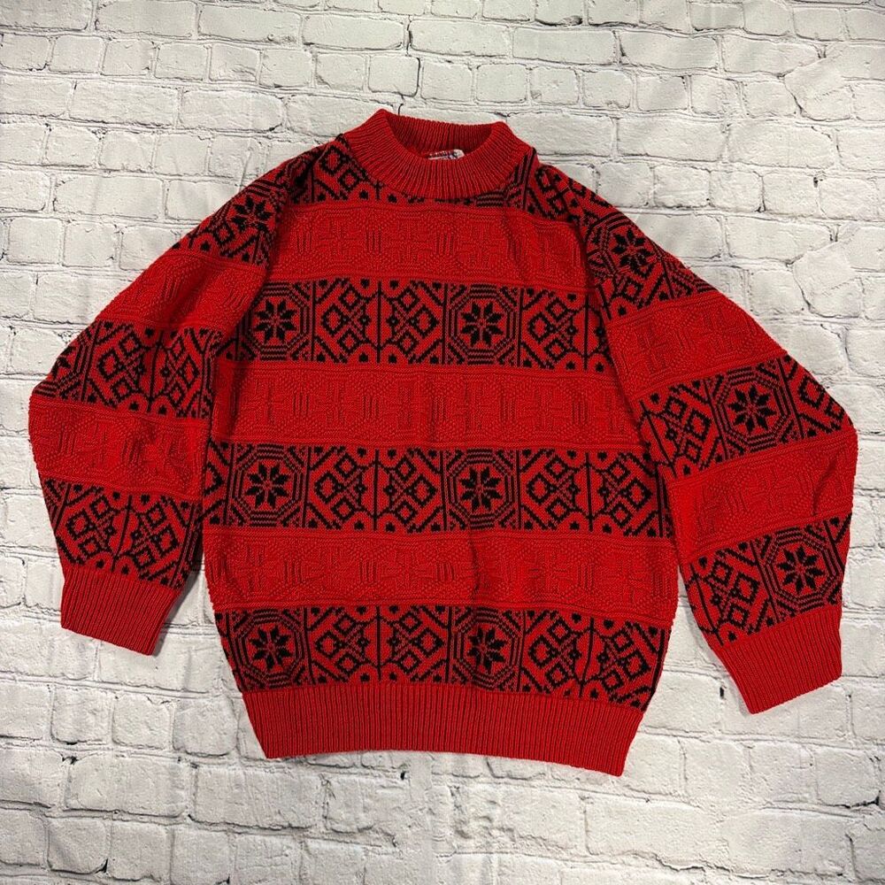 Vintage American Pride Fair Isle Knit Sweater Size L  A